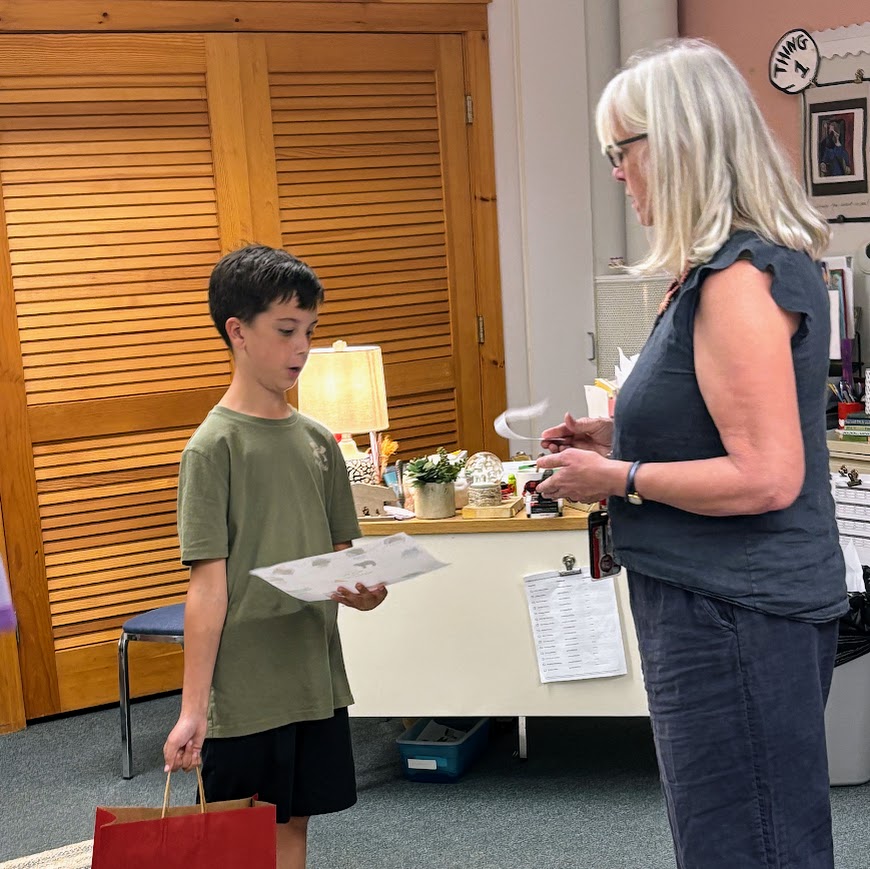 Student works on a scavenger hunt